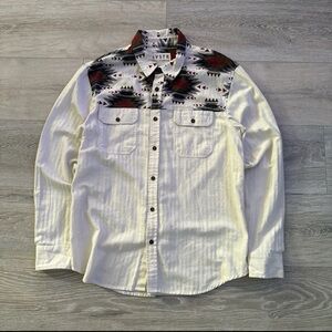 VSTR Premium White Button Up Long Sleeve Shirt Size Large Men's